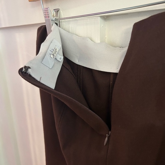 Pearl by Lela Rose brown stretchy Susie pants back zipper size 10 - Picture 4 of 4